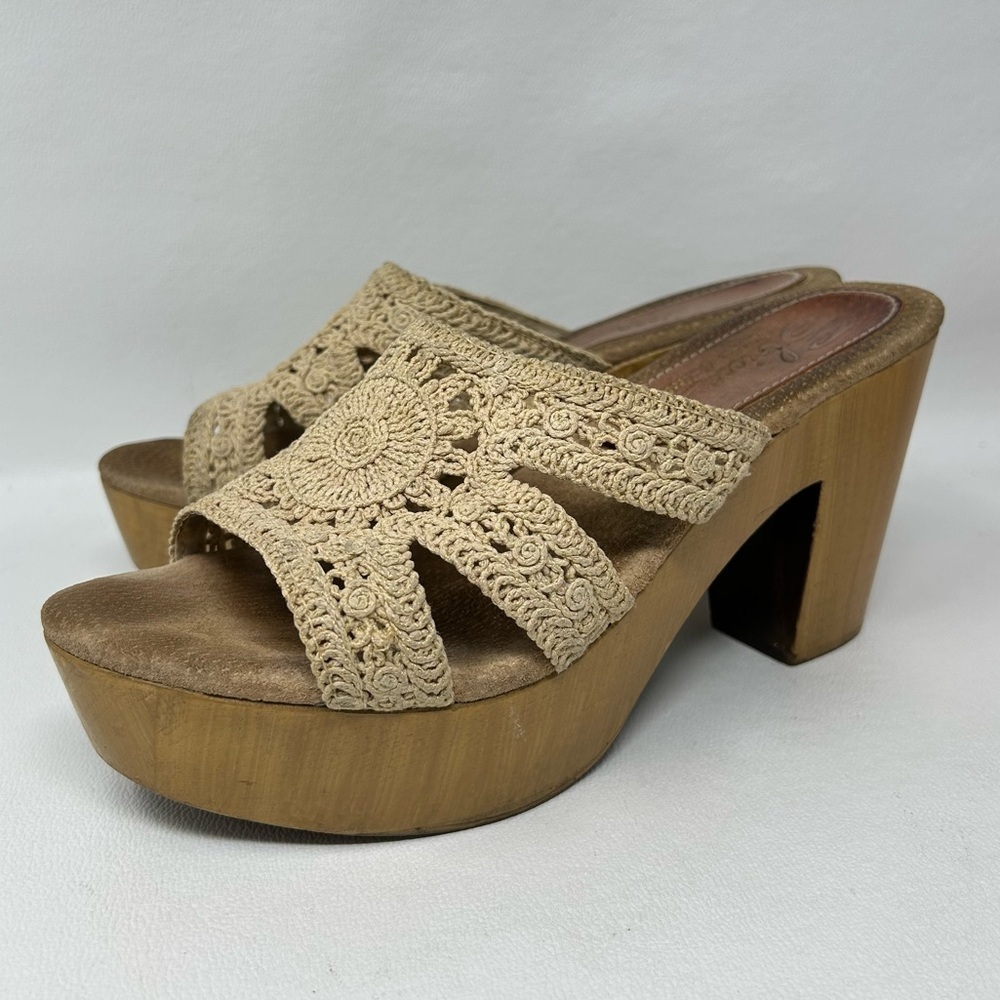 Sbicca Sylvan Dress Platform Sandals In Cream, Women’s Size EU 41
